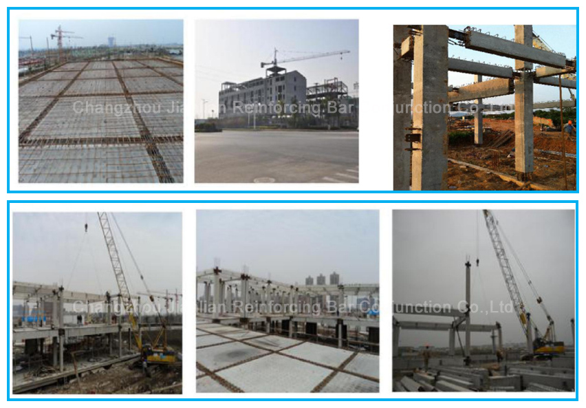 The pictures of the frame structure connection at site
