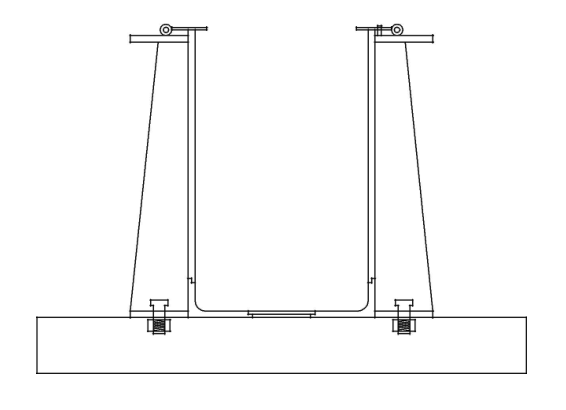Diagram of horizontal beam pouring of adjustable assembly