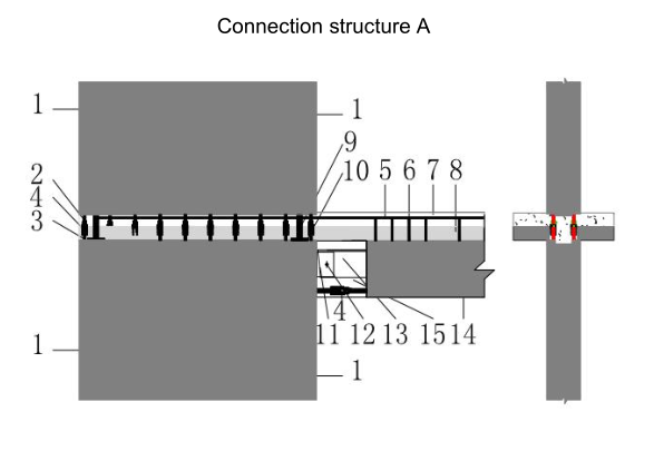 precast concrete shear wall structure, schematic diagram of connection points